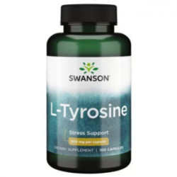 SWANSON L-Tyrosine 500mg Stress Support Uztura bagātinātājs L-tirozīns 100 kapsulas