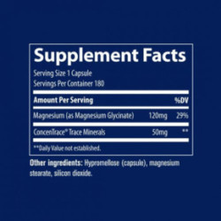 Trace Minerals Magnesium Glycinate 120mg Magnija glicināts 180 kapsulas