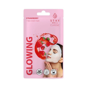 STAY WELL Classic Mask Glowing Strawberry Izgaismojoša sejas maska 1 gab.