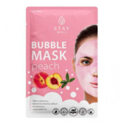 STAY WELL Nourishing & Moisturizing Deep Cleansing Bubble Mask Peach Dziļi attīroša, nomazgājamā lokšņu sejas maska 1 gab.