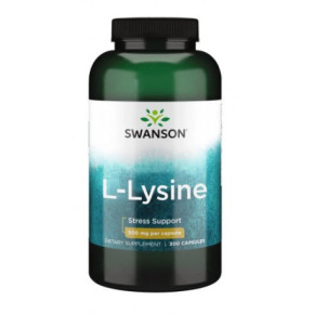 SWANSON L-Lysine 500 mg Uztura bagātinātājs L-lizīns 500 mg 100 kapsulas