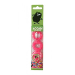 MOOMIN Anti Mosquito Band Pink Aproce, matu gumija pret odiem 4gab