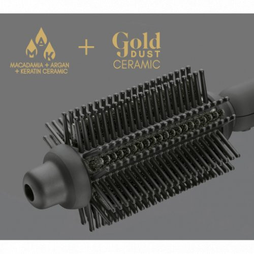 Diva Pro Styling Precious Metals Gold Dust Full Volume, Curling & Styling Hot Brush Matu veidošanās ķemme 1 gab.