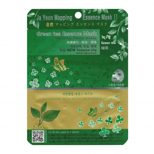 Ja Yeon Mapping Green Tea Essence Mask Sejas maska ar zaļu tēju 24g