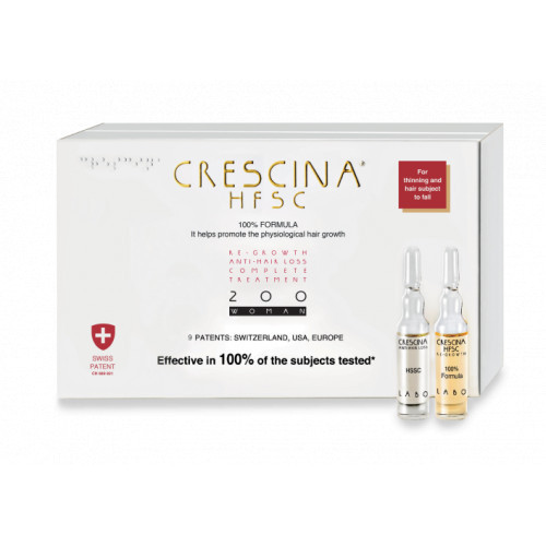 Crescina Re-Growth HFSC 200 Complete Treatment Woman Matu augšanas komplekss sievietēm 40amp. (20+20)