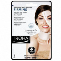 IROHA Cotton Face and Neck Mask Pearl Maska sejai un kaklam ar pērļu pulveri un hialuronskābi 23ml