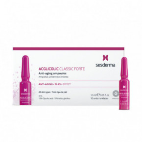 Sesderma Acglicolic Classic Forte Anti-Aging Ampoules Pretnovecošanas serums ampulās 10x1.5ml