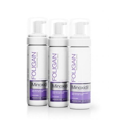 Foligain Advanced Hair Regrowth Treatment Foam For Women with Minoxidil 2% Matu augšanu veicinošas putas sievietēm 3 Mēnešiem
