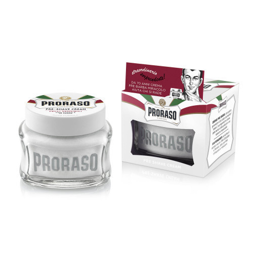 Proraso White Pre-Shave Pirms skūšanās krēms jutīgai ādai 100ml