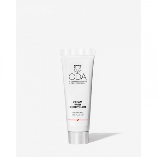 ODA Cream With Ichthyolum For Acne Skin Krēms ar ihtiolu problemātiskai ādai pret pinnēm 30ml