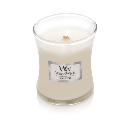 WoodWick White Teak Svece Heartwick