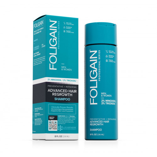 Foligain Advanced Hair Regrowth Shampoo with 2% Minoxidil & 2% Trioxidil Matu ataugšanu stimulējošs šampūns 236ml