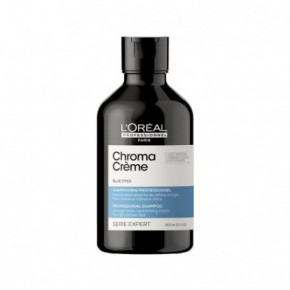 L'Oréal Professionnel Chroma Creme Blue Dyes Shampoo Krēmveida šampūns kas neitralizē vara (oranžos) apakštoņus gaiši brūnos matos 300ml