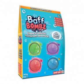 Zimpli Kids BAFF BOMBZ 4 Dažādu vannas istabas bumbu komplekts Bath 4x Pack
