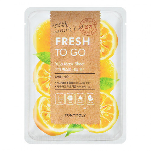 TONYMOLY Fresh To Go Yuja Sheet Mask Spīdumu piešķiroša loksnes sejas maska 1gab.