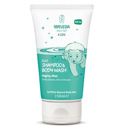 Weleda Mighty Mint 2in1 Shampoo & Body Wash Bērnu šampūns ādai un matiem 150ml