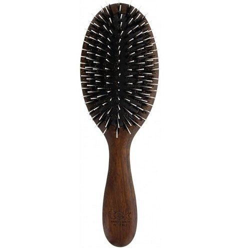 TEK Padouk Wood Oval Hairbrush MP Matu suka ar mežacūkas sariem Šviesus