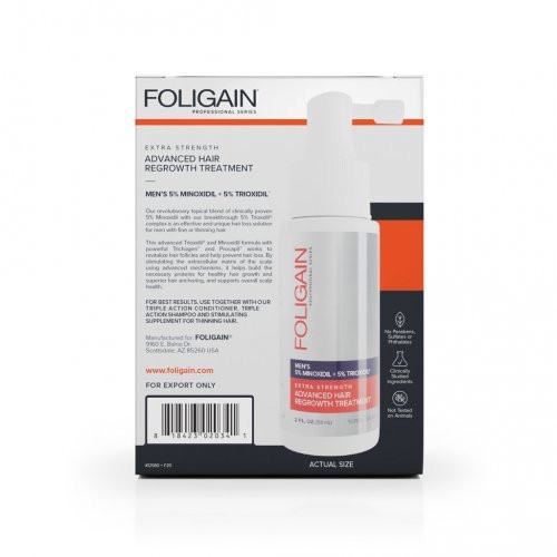 Foligain Advanced Hair Regrowth For Men Minoxidil 5% + Trioxidil 5% Matu augšanas stimulātors vīriešiem 1 Mēnesim