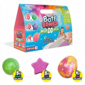 Zimpli Kids BAFF BOMBZ 4 Dažādu vannas istabas bumbu komplekts Mega 20 Pack