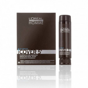 L'Oréal Professionnel HOMME Cover 5 Hair Colour Gel Amonjaku nesaturoša matu krāsa vīriešiem 3x50ml
