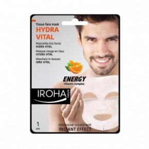 IROHA Nature Intensive Treatment Mens Hydra Vital Tissue Mask Vīriešu Maska Sejai 23ml