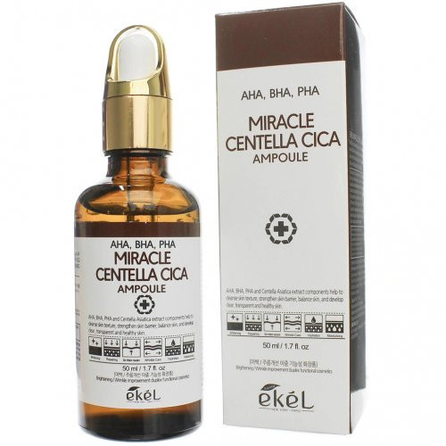 Ekel AHA, BHA, PHA Miracle Centella Cica Ampoule Hipoalerģisks serums 50ml