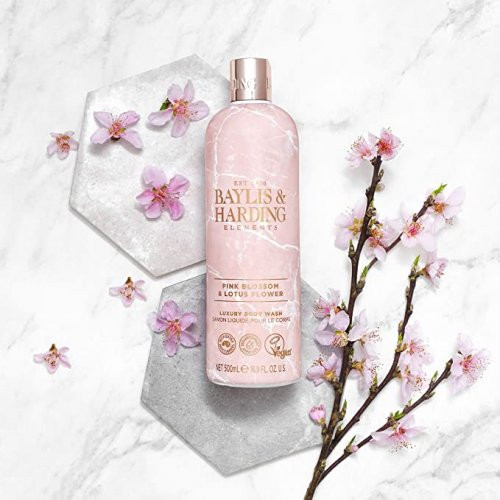 Baylis & Harding Elements Pink Blossom & Lotus Flower Body Wash Ķermeņa mazgāšanas līdzeklis 500ml