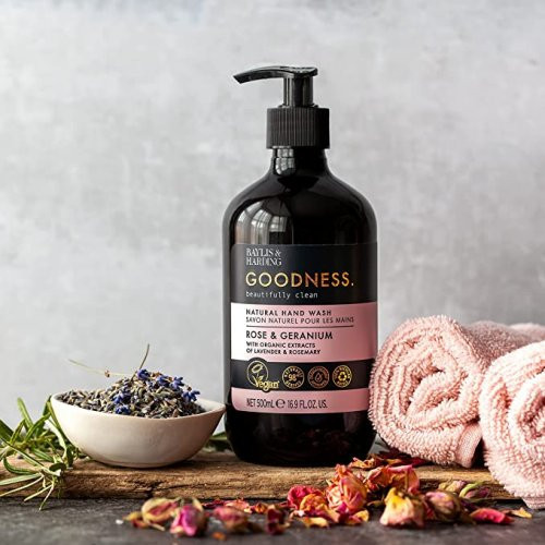 Baylis & Harding Goodness Rose & Geranium Hand Wash Ziepes rokām 500ml