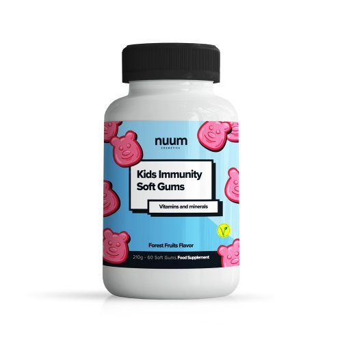 Nuum Cosmetics Kids Immunity Soft Gums Košļājamās pastilas, multivitamīnu un minerālu komplekss bērniem 1 Mēnesim