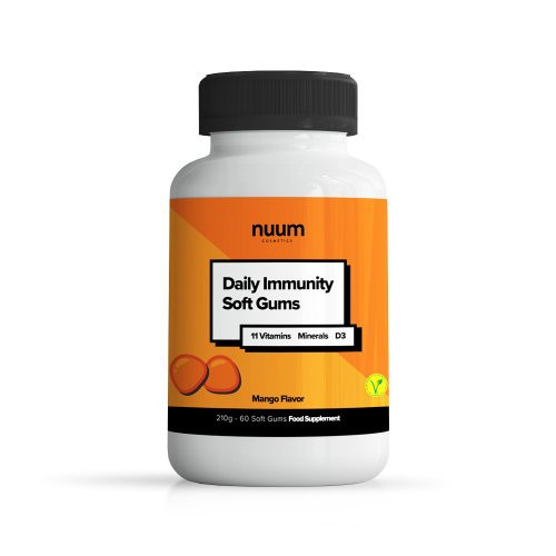 Nuum Cosmetics Daily Immunity Soft Gums Uztura bagatinātājs imūnsistēmas stiprināšanai 1 Mēnesim
