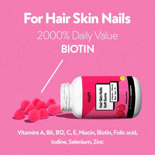 Nuum Cosmetics Hair Skin Nails Soft Gums Uztura bagātinātājs ādai, matiem un nagiem 1 Mēnesim