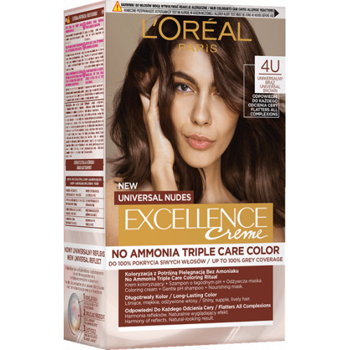 L'Oréal Paris Excellence Creme Universal Nudes Ilgnoturīga matu krāsa 1U Universal Black