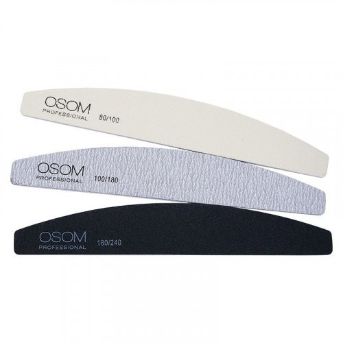 OSOM Professional Emery Half Moon Shape Nail Files Kit 3vnt