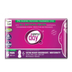 Gentle Day Extra Heavy Pads Ļoti stipras menstruācijas/pēcdzemdību paketes 6gab