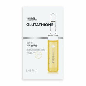 Missha Mascure Solution Sheet Mask Lokšņu sejas maska Glutathione 