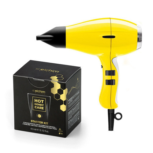 Elchim 3900 Healthy Ionic Yellow Daisy Matu fēns + Starter Kit komplekts DAVANĀ