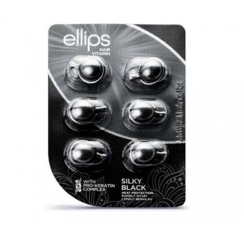 Ellips Silky Black Pro Keratin Vitamīni tumšiem matiem ar keratīnu 50x1ml