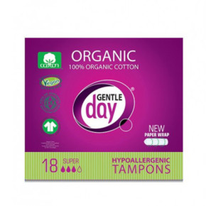 Gentle Day Super Organic Cotton Tampons Ekoloģiski tamponi 18 vnt