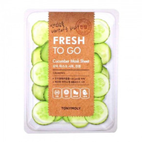 TONYMOLY Fresh To Go Cucumber Sheet Mask Sejas maska ar gurķu ekstraktu 22g