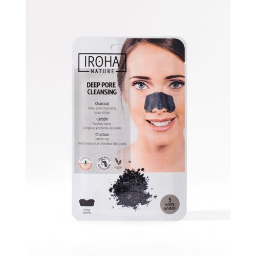 IROHA Black Nose Detox Strips Charcoal Plāksnītes piņņu likvidēšanai no deguna ar ogļu 5vnt