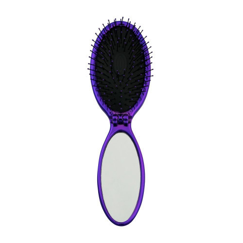 WetBrush Pop & Go Metallic Detangler Brush Salokāma matu suka ar spoguli Purple