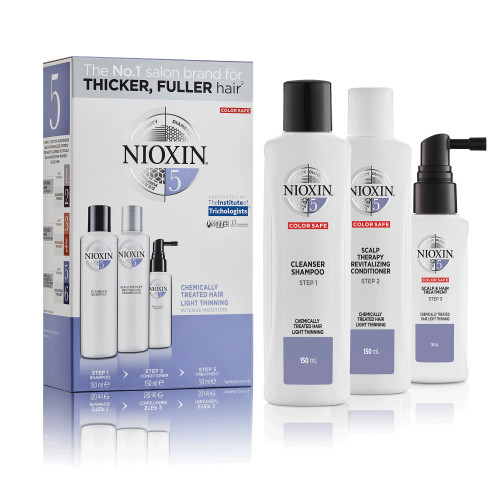 Nioxin SYS5 Care System Trial Kit Komplekts ķīmiski apstrādātiem matiem ar vieglu retināšanu Small