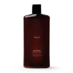PREVIA Man Wash Energising Cleanser Vīriešu šampūns, duša želeja un skūšanās līdzeklis vienā 250ml