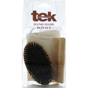 TEK Ash Wood Beard Brush and Comb Gift Set Komplekts bārdas un matu kopšanai
