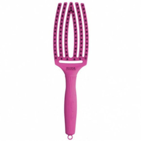 Olivia Garden Fingerbrush Think Pink Izliektas formas matu suka Bright Pink