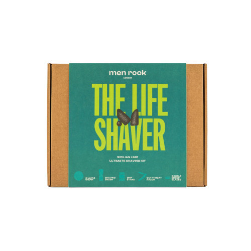 Men Rock The Life Shaver Sicilian Lime Ultimate Shaving Kit Skūšanās komplekts ar viena asmens skuvekli 1gab.