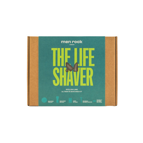 Men Rock The Life Shaver Sicilian Lime Ultimate Shaving Kit Skūšanās komplekts ar divu asmeņu skuvekli 1gab.