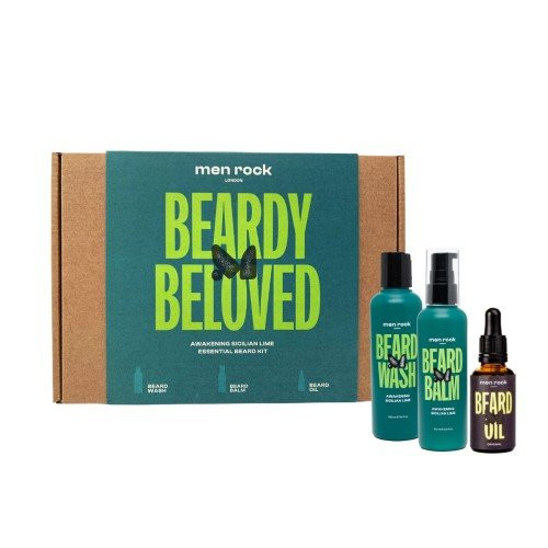 Men Rock Beardy Beloved Awakening Sicilian Lime Beard Kit 1gab.