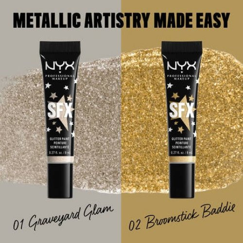 Nyx professional makeup SFX Glitter Face & Eye Paint Sejas un acu spīdumu krāsas 01 Graveyard Glam