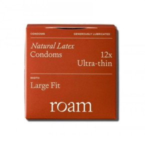 Roam Natural Latex Ultra-Thin Condoms Large Fit Īpaši plāni prezervatīvi 4 vie.